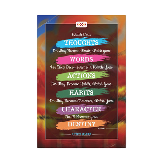 Lao Tzu Motivational Quote Vertical Canvas Poster | Infinite Soldier